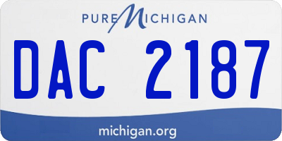 MI license plate DAC2187