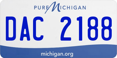 MI license plate DAC2188