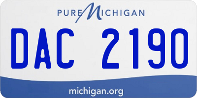 MI license plate DAC2190