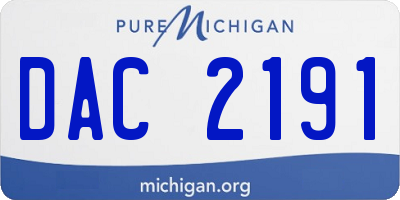 MI license plate DAC2191