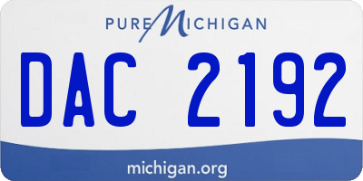 MI license plate DAC2192