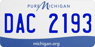 MI license plate DAC2193