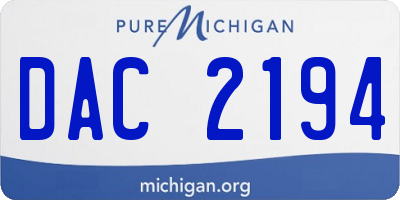MI license plate DAC2194