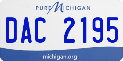 MI license plate DAC2195