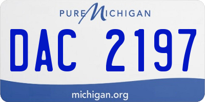 MI license plate DAC2197
