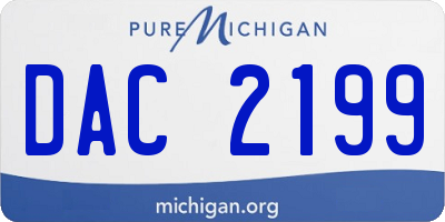 MI license plate DAC2199