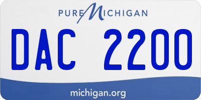 MI license plate DAC2200