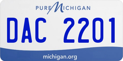 MI license plate DAC2201