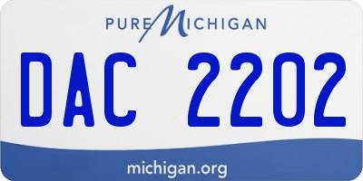 MI license plate DAC2202