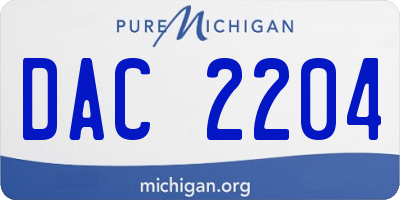 MI license plate DAC2204
