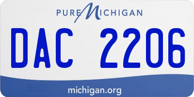MI license plate DAC2206