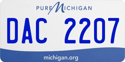 MI license plate DAC2207