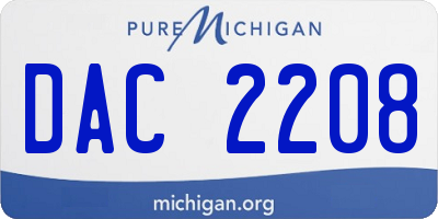 MI license plate DAC2208