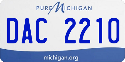 MI license plate DAC2210