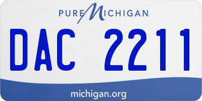 MI license plate DAC2211