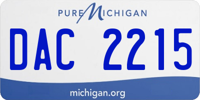 MI license plate DAC2215