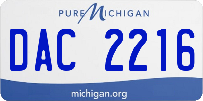 MI license plate DAC2216