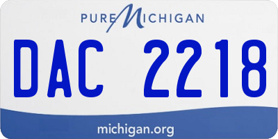 MI license plate DAC2218