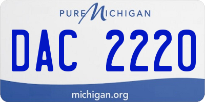 MI license plate DAC2220