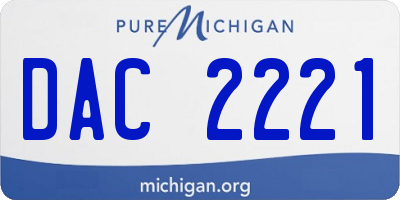 MI license plate DAC2221