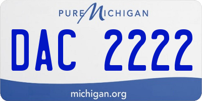 MI license plate DAC2222