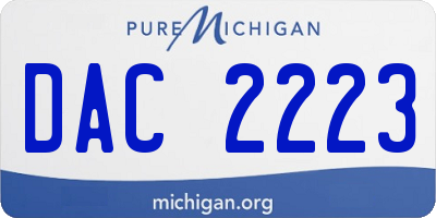 MI license plate DAC2223