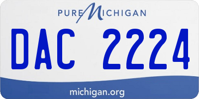 MI license plate DAC2224