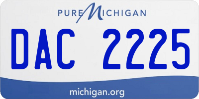 MI license plate DAC2225