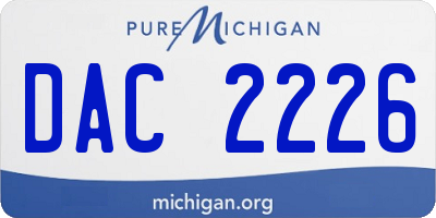 MI license plate DAC2226