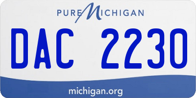 MI license plate DAC2230