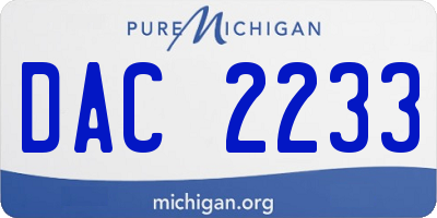 MI license plate DAC2233