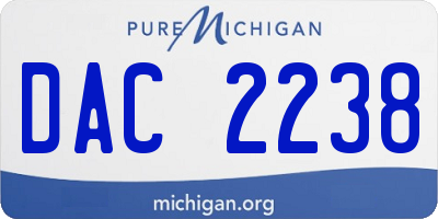 MI license plate DAC2238