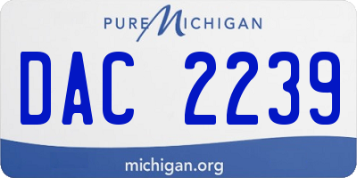 MI license plate DAC2239
