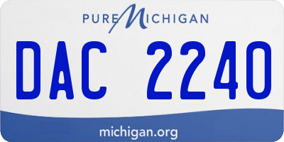 MI license plate DAC2240