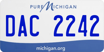 MI license plate DAC2242