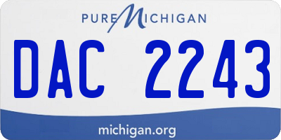 MI license plate DAC2243