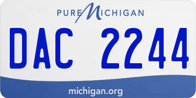 MI license plate DAC2244
