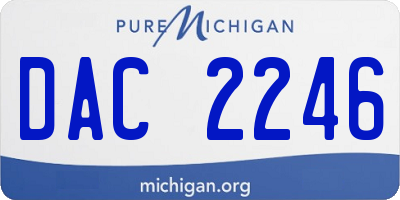 MI license plate DAC2246