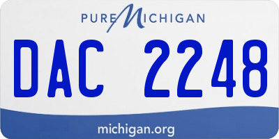 MI license plate DAC2248