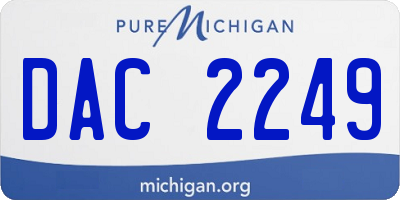 MI license plate DAC2249