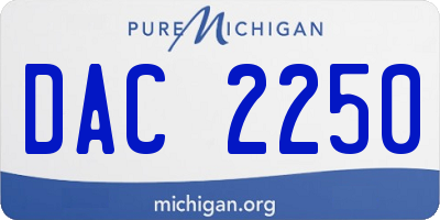 MI license plate DAC2250