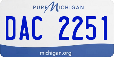 MI license plate DAC2251