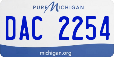 MI license plate DAC2254