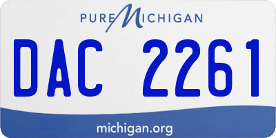 MI license plate DAC2261