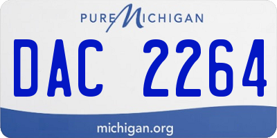 MI license plate DAC2264