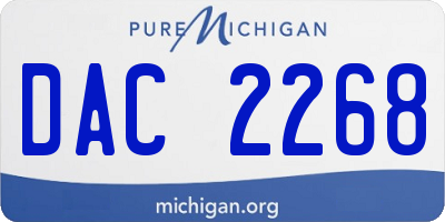 MI license plate DAC2268