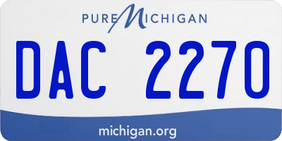 MI license plate DAC2270