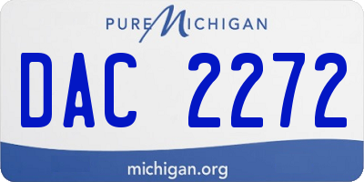 MI license plate DAC2272
