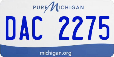 MI license plate DAC2275