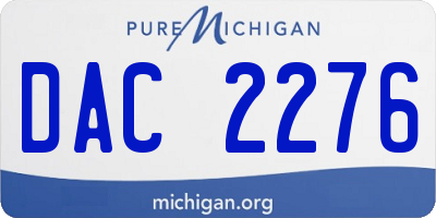 MI license plate DAC2276